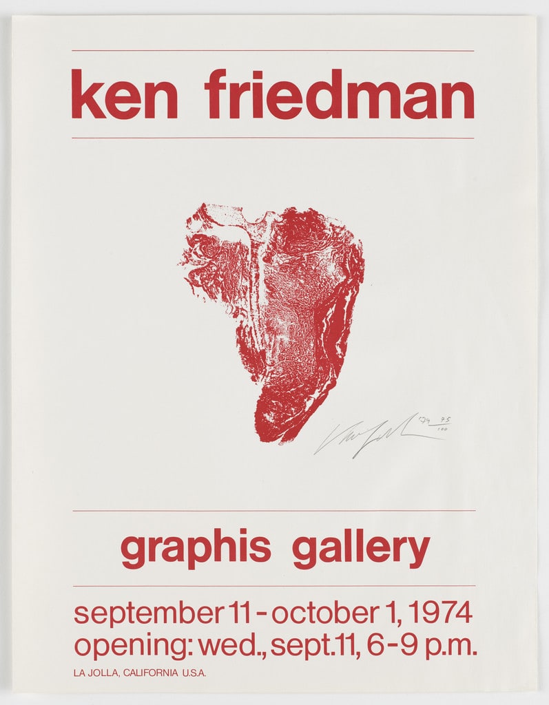 Poster for Ken Friedman, Graphis Gallery, La Jolla, California, September 11–October 1, 1974