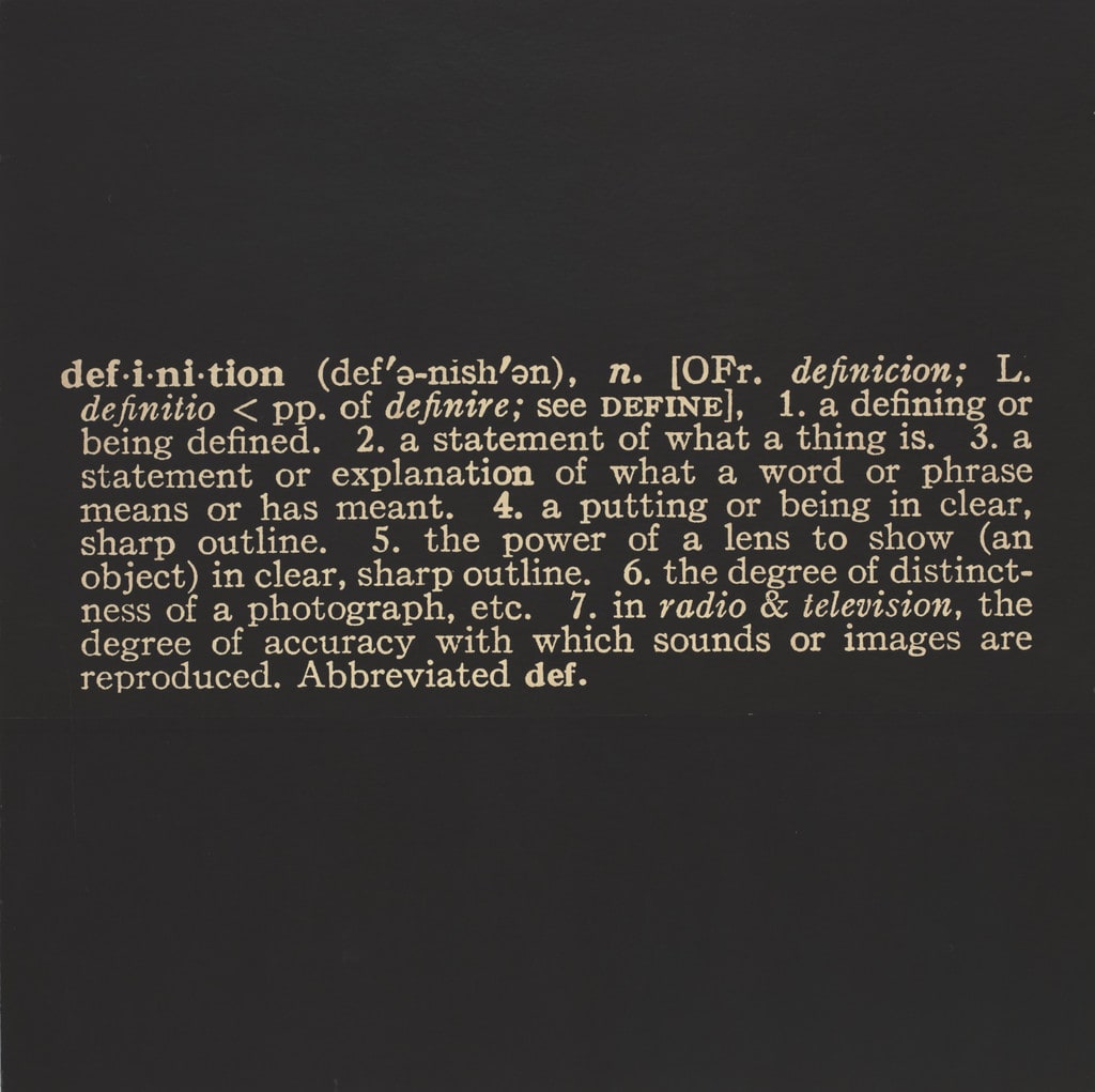 Titled (Art as Idea as Idea) The Word "Definition"