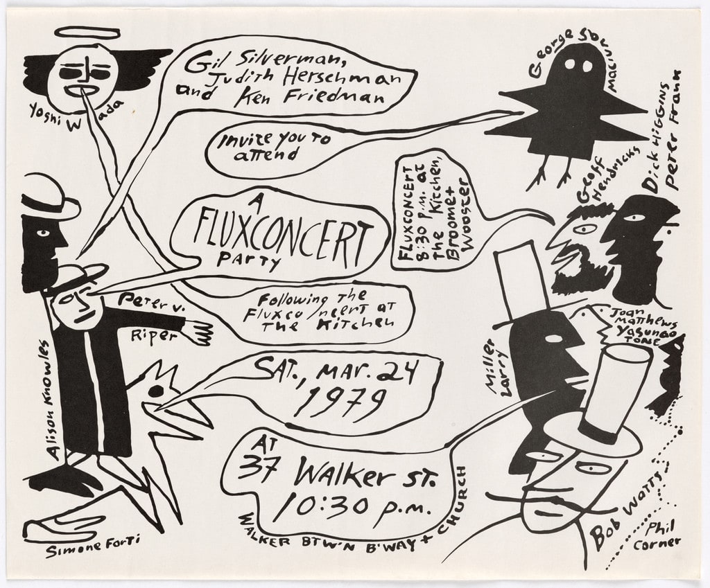 Invitation for A Fluxconcert Party, 37 Walker St., New York, March 24, 1979