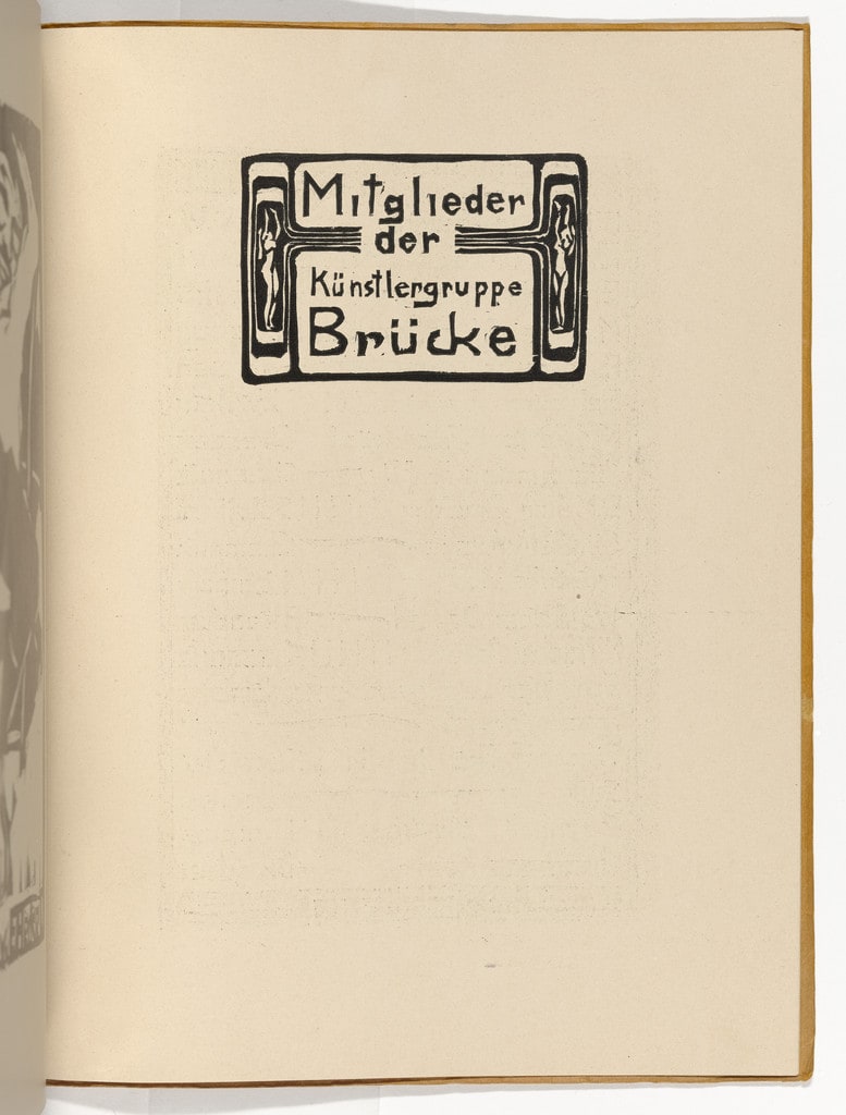 Members of the Brücke Artists' Group (Titelvignette) [Mitglieder der Künstlergruppe Brücke (title vignette)] (plate, folio 16 verso) from KG Brücke