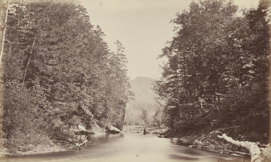 Narrows' on Missisqoui River, Potton Hills in Distance