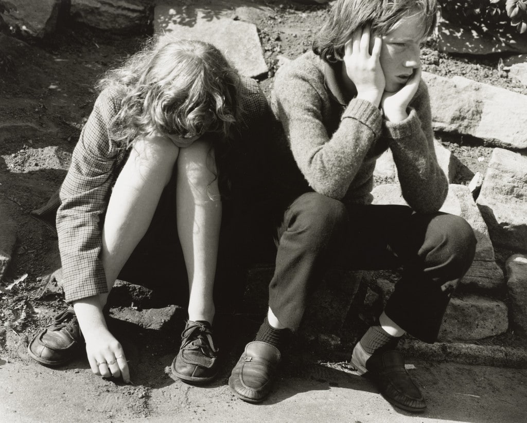 Brother and Sister Waiting, Whitley Bay, Tyneside