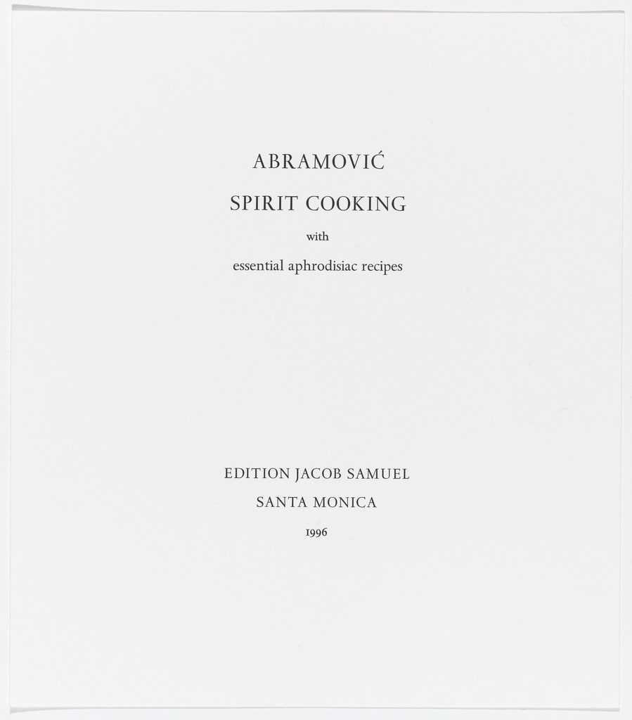 Title page from Spirit Cooking