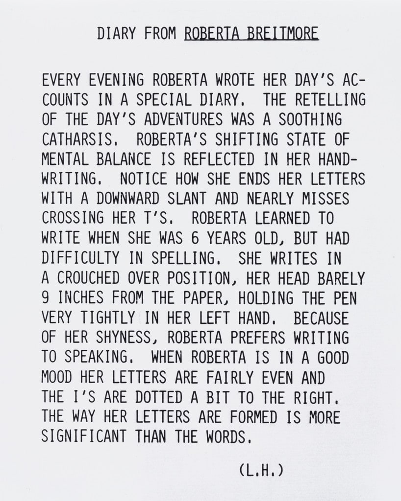 Description of How Roberta Wrote in Her Diary