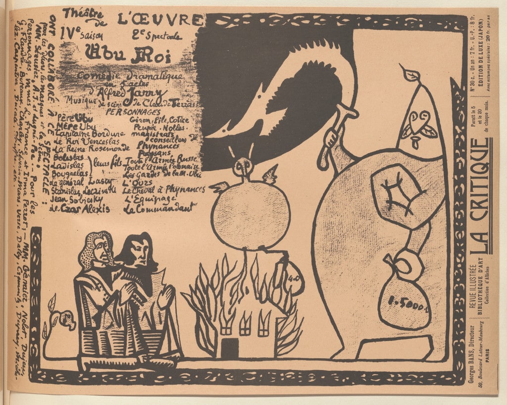 Program for King Ubu (Ubu roi) from The Beraldi Album of Theatre Programs