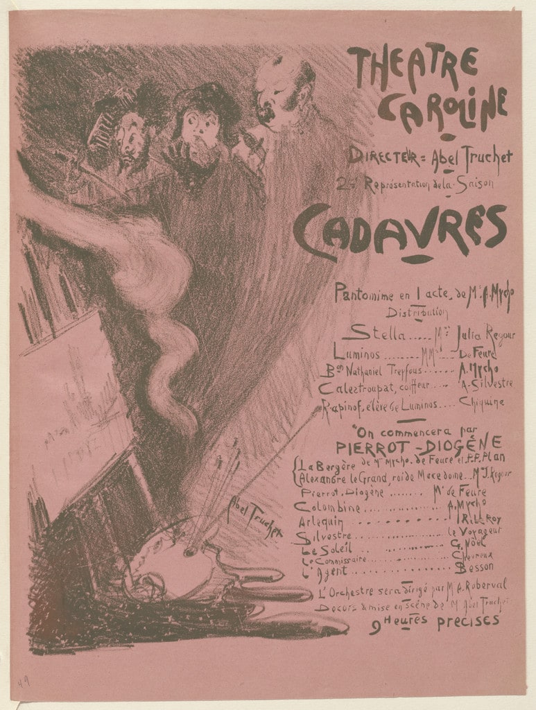 Program for Cadavres from The Beraldi Album of Theatre Programs