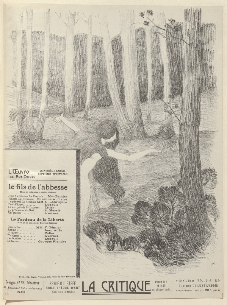 Program for The Son of the Abbess (Le Fils de l'abbesse) and The Burden of Liberty (Le Fardeau de la liberté) from The Beraldi Album of Theatre Programs