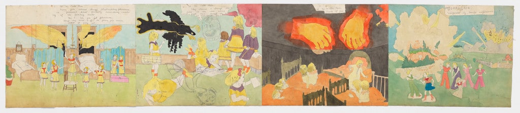 a) At McCalls run. A demon appears in room. Hands of fire. Torrington imperaled by explosion b) At Jennie Richee During full fury of storm enemy soldiers seize them at the caves mouth and they are strangled to senselessness,