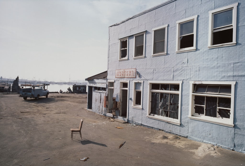 Abandoned shipyard used by Marine Corps Expeditionary Force for "counter-terrorist" exercises. Los Angeles harbor. Terminal Island, California from the series Fish Story