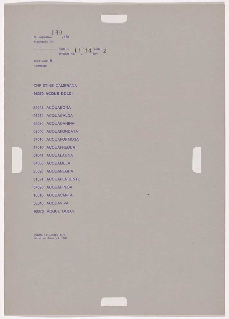 Postal Dossier (Dossier postale)