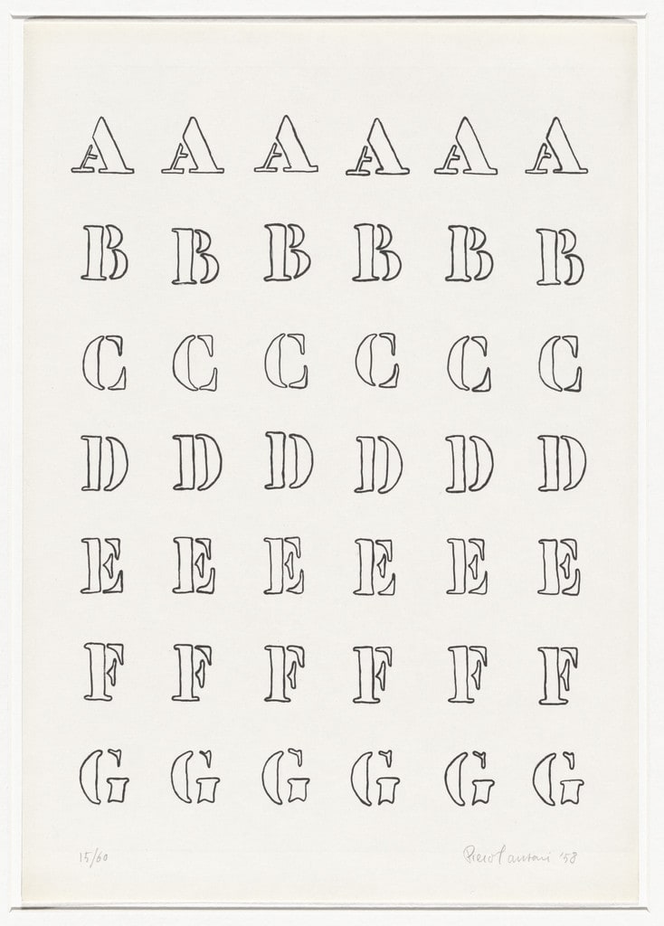 8 Works of Verification (8 Tavole di accertamento) Alphabet from 8 Works of Verification (8 Tavole di accertamento)