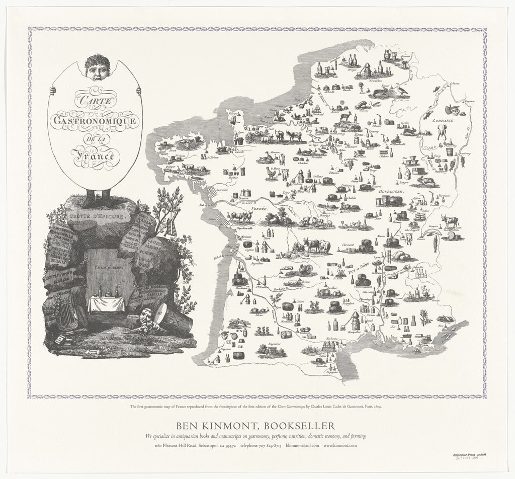 Carte gastronomique de la France from Antinomian Press Archive