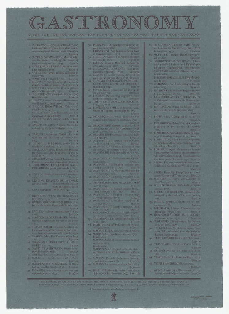 Gastronomy from Antinomian Press Archive