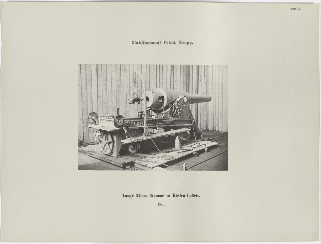 Lange 24 cm. Kanone in Küsten-Laffete