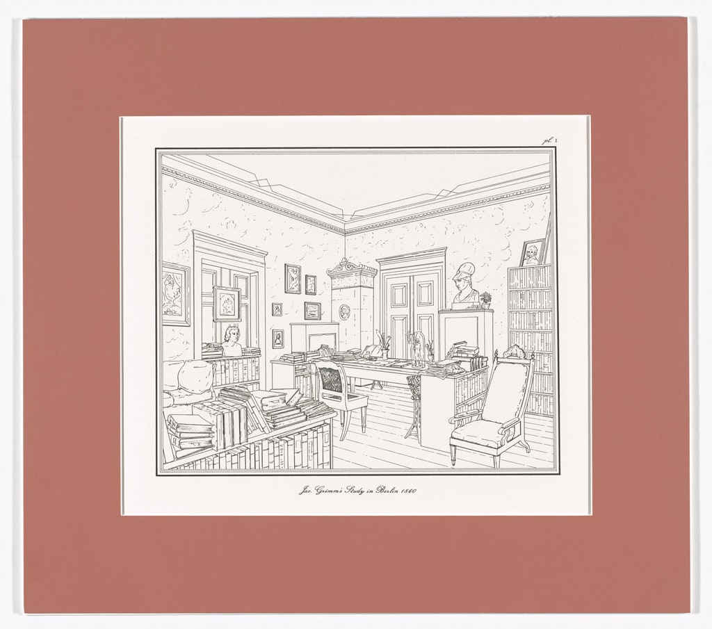 Jac. Grimm's Study in Berlin 1860, plate I from Interiors, The Berlin Studies of Jacob and Wilhelm Grimm