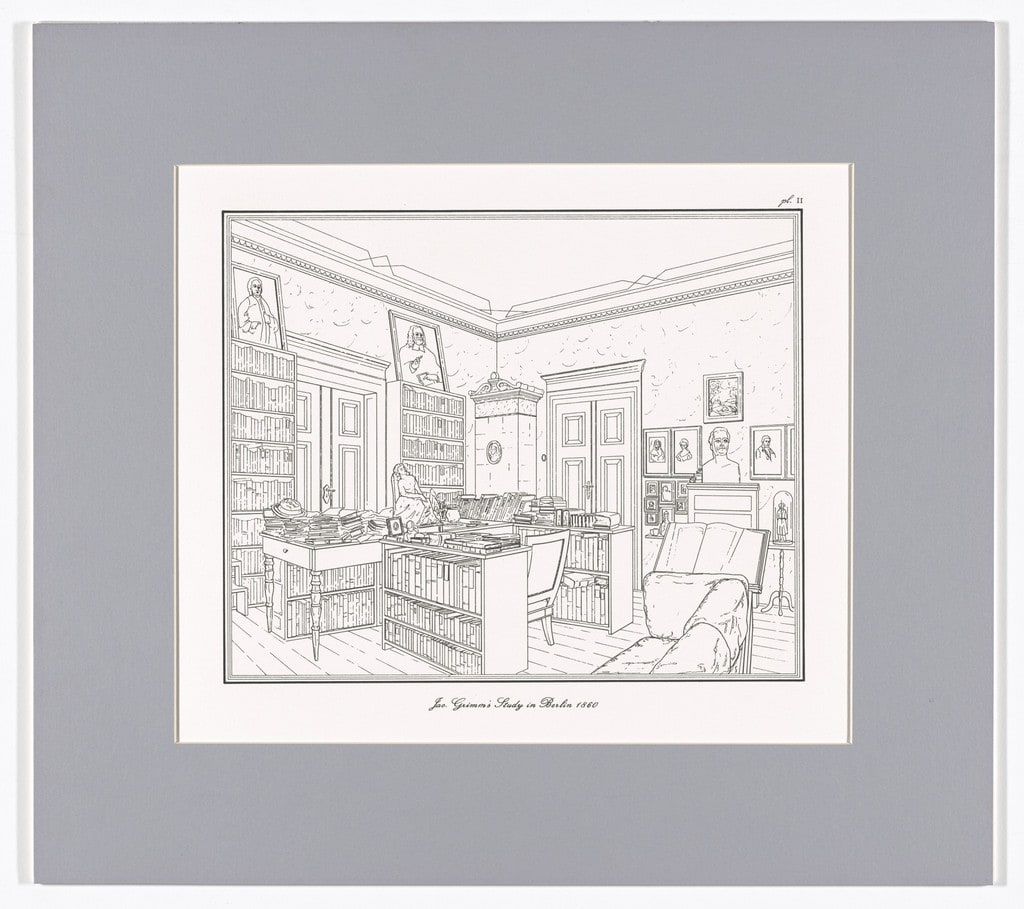 Jac. Grimm's Study in Berlin 1860, plate II from Interiors, The Berlin Studies of Jacob and Wilhelm Grimm