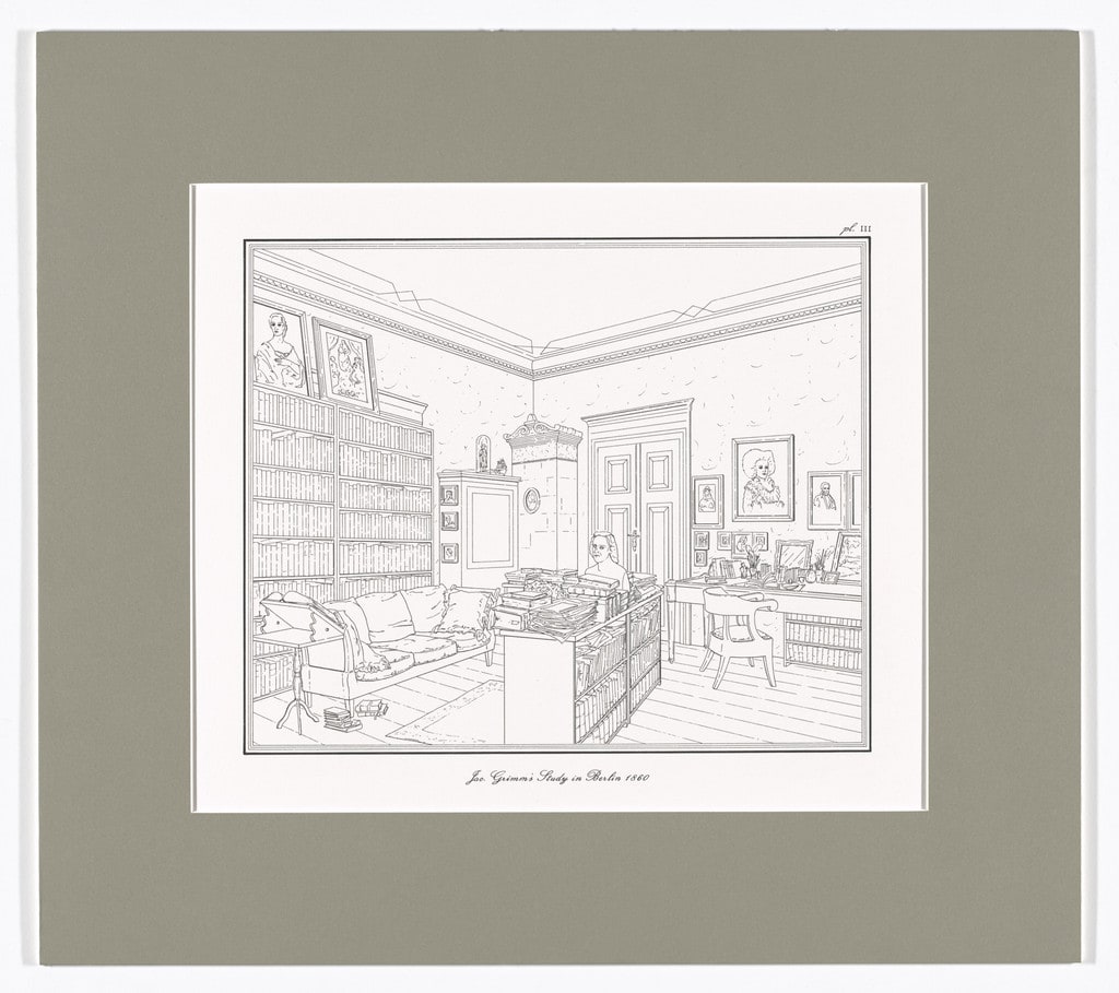 Jac. Grimm's Study in Berlin 1860, plate III from Interiors, The Berlin Studies of Jacob and Wilhelm Grimm