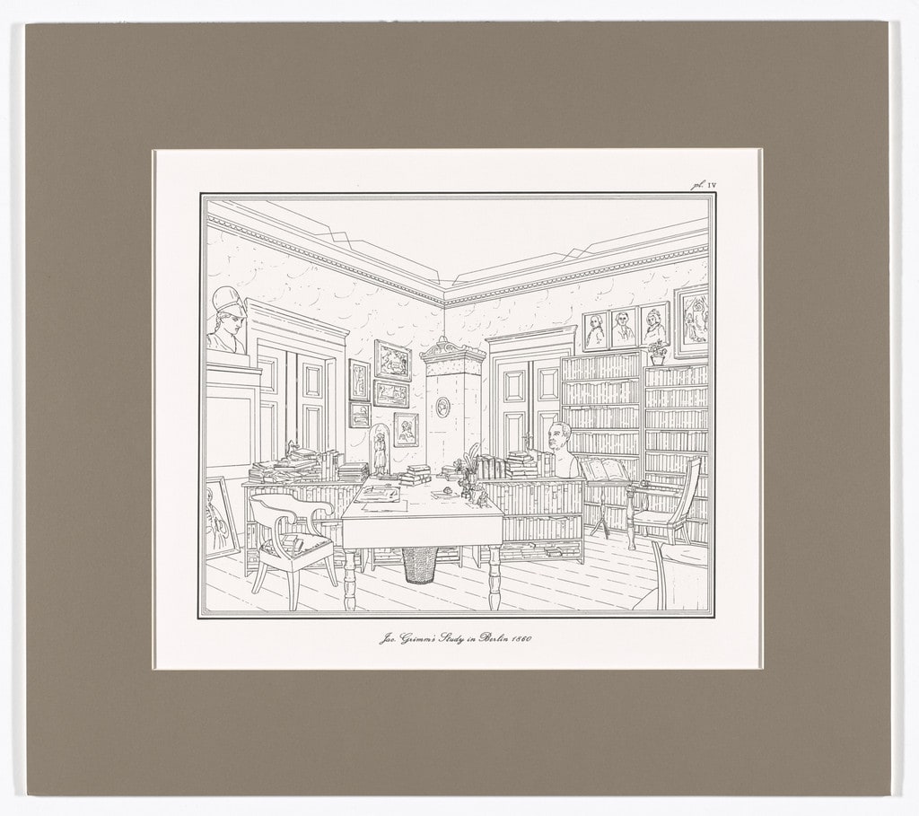 Jac. Grimm's Study in Berlin 1860, plate IV from Interiors, The Berlin Studies of Jacob and Wilhelm Grimm