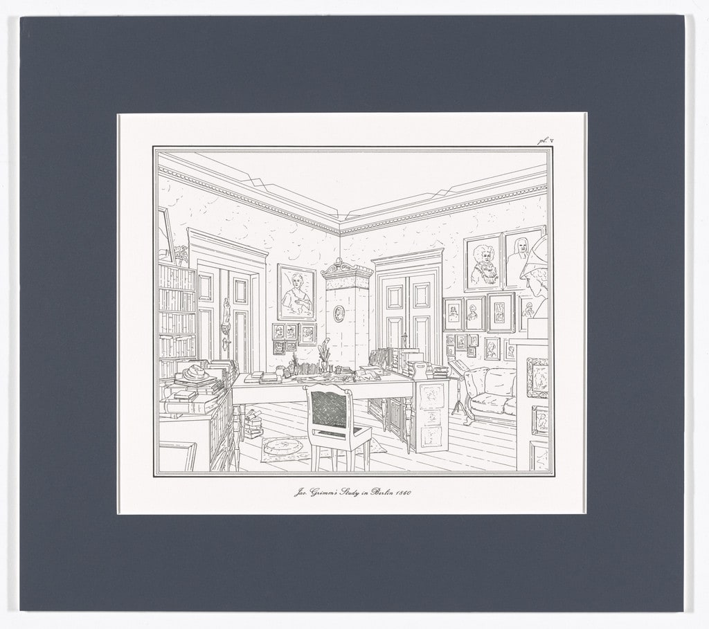 Jac. Grimm's Study in Berlin 1860, plate V from Interiors, The Berlin Studies of Jacob and Wilhelm Grimm