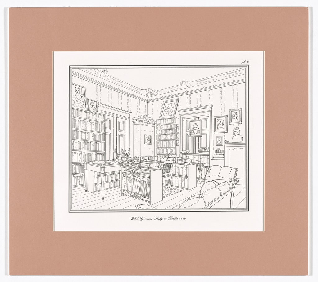 Wilh. Grimm's Study in Berlin 1860, plate II from Interiors, The Berlin Studies of Jacob and Wilhelm Grimm