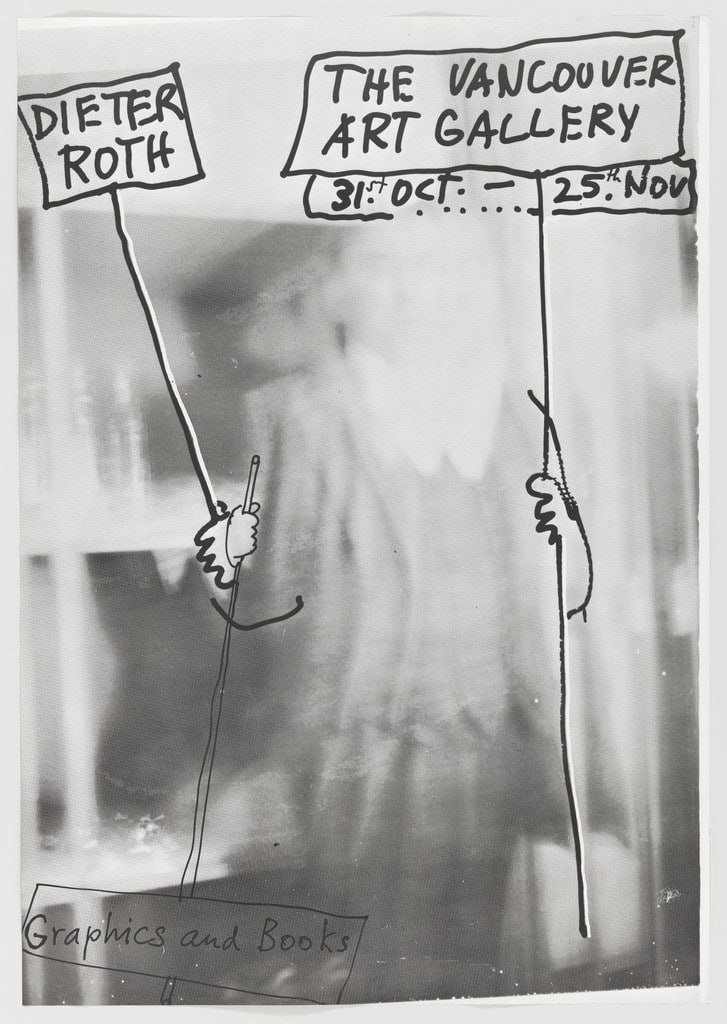 Poster for Dieter Roth: Bucher & Grafik, Vancouver Art Gallery