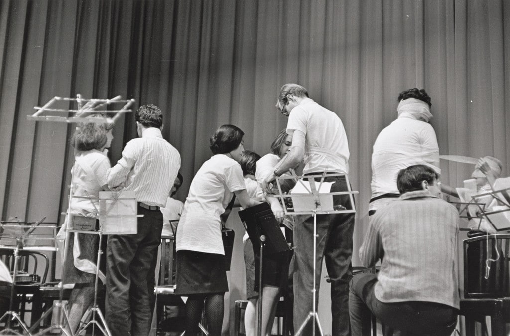 Sky Piece for Jesus Christ, performed during Fluxorchestra at Carnegie Recital Hall, New York, September 25, 1965