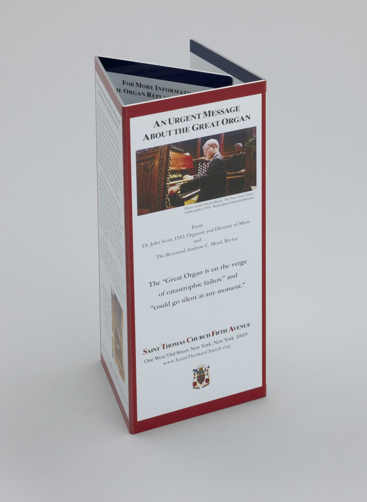 An Urgent Message about the Great Organ (for Parkett no. 94)
