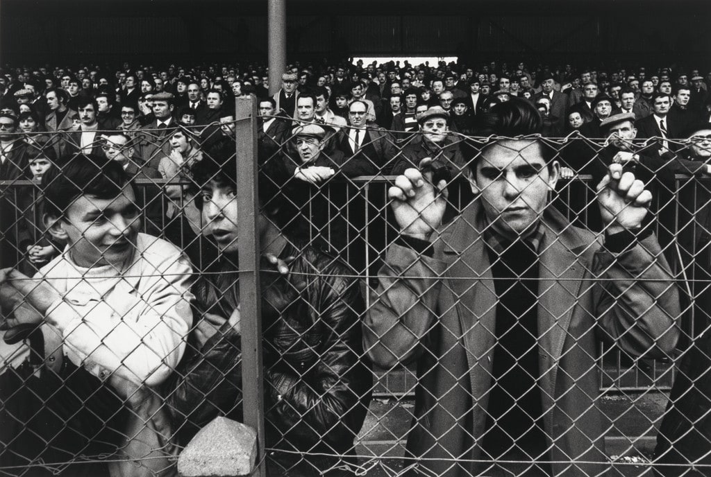 Football Crowd through Wire, St. Etienne