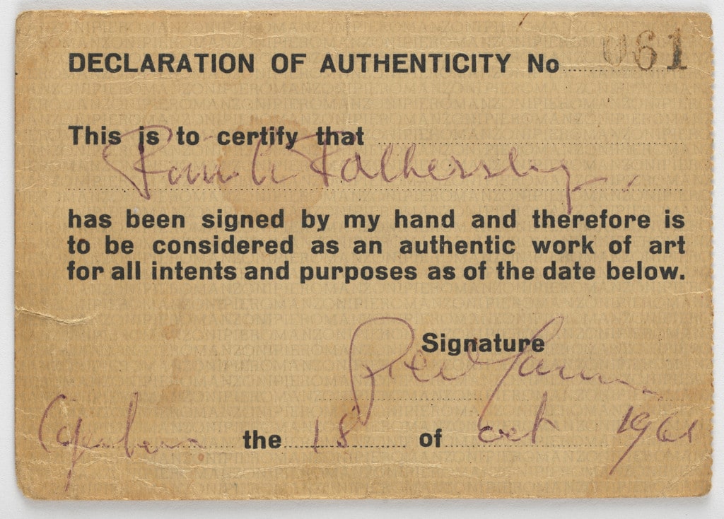 Declaration of Authenticity No. 061 (Carte d'authenticité No. 061)