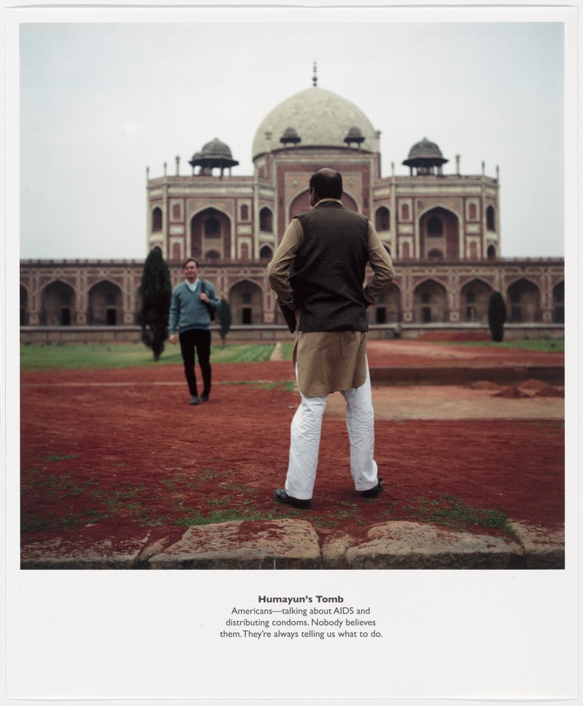 Humayun's Tomb, Americans--talking about AIDS and distributing condoms. Nobody believes them. They're always telling us what to do
