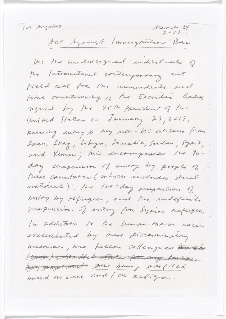 Untitled from Art Against Immigration Ban Letter Portfolio
