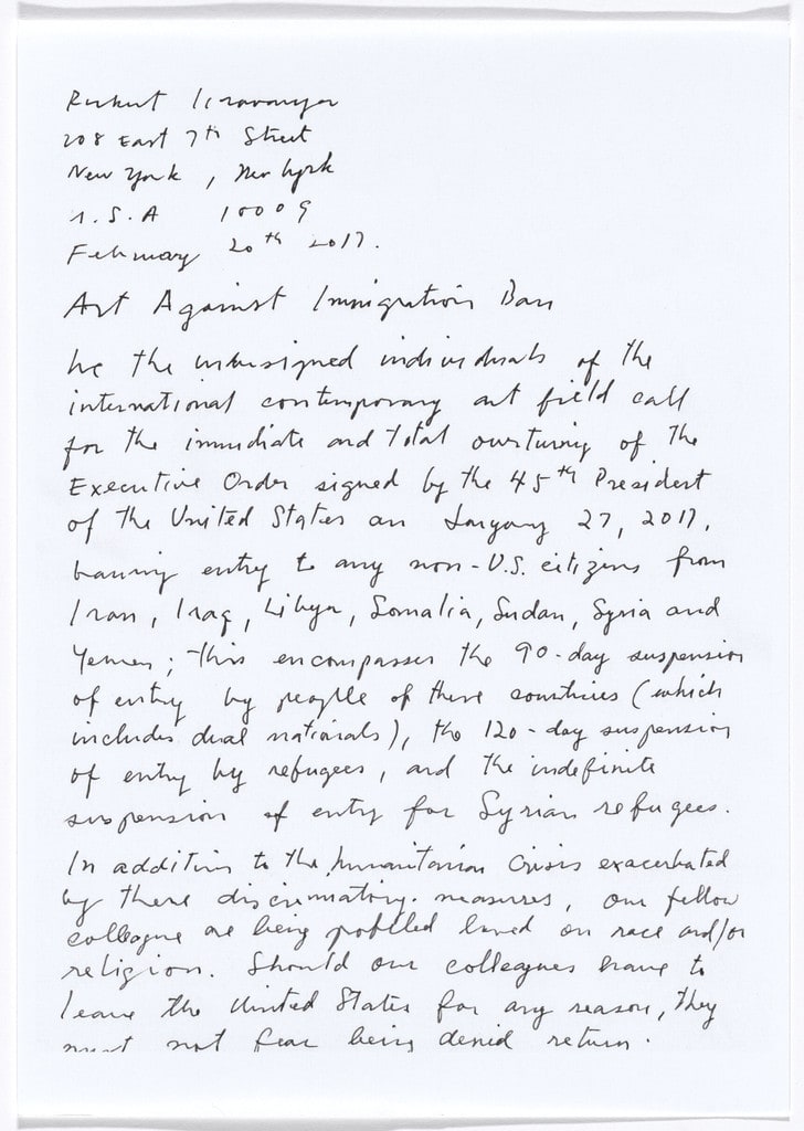 untitled from Art Against Immigration Ban Letter Portfolio