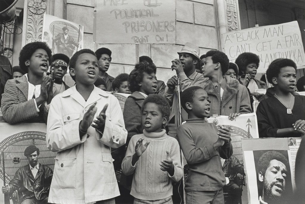 Children at a Free Huey, Free Bobby rally in front of the Federal Building, San Francisco, California