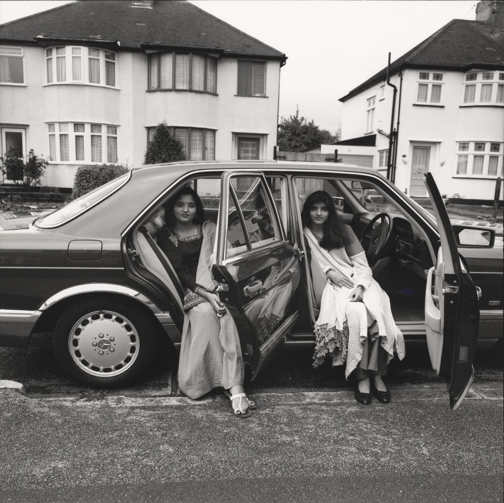 Shilpa and Sheetal in their car, Harrow, Middlesex