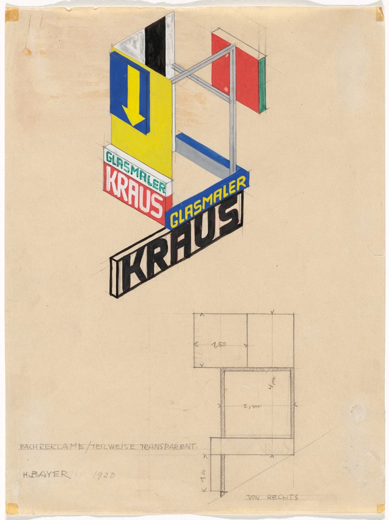 Roof Advertisement/Partially Transparent (Dachreklame/Teilweise transparent). Promotional design for glass painter Ernst Kraus