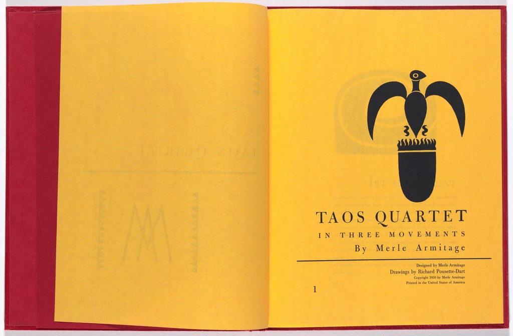 Title page from Taos Quartet in Three Movements by Merle Armitage