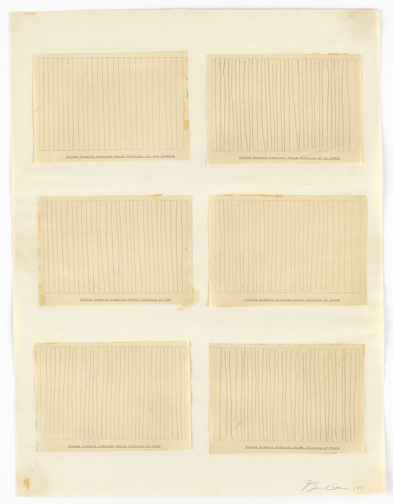 Stripe Drawing Executed While Thinking of the Drawing, of Sex, of Food, of an Enemy, of Sleep, of Death