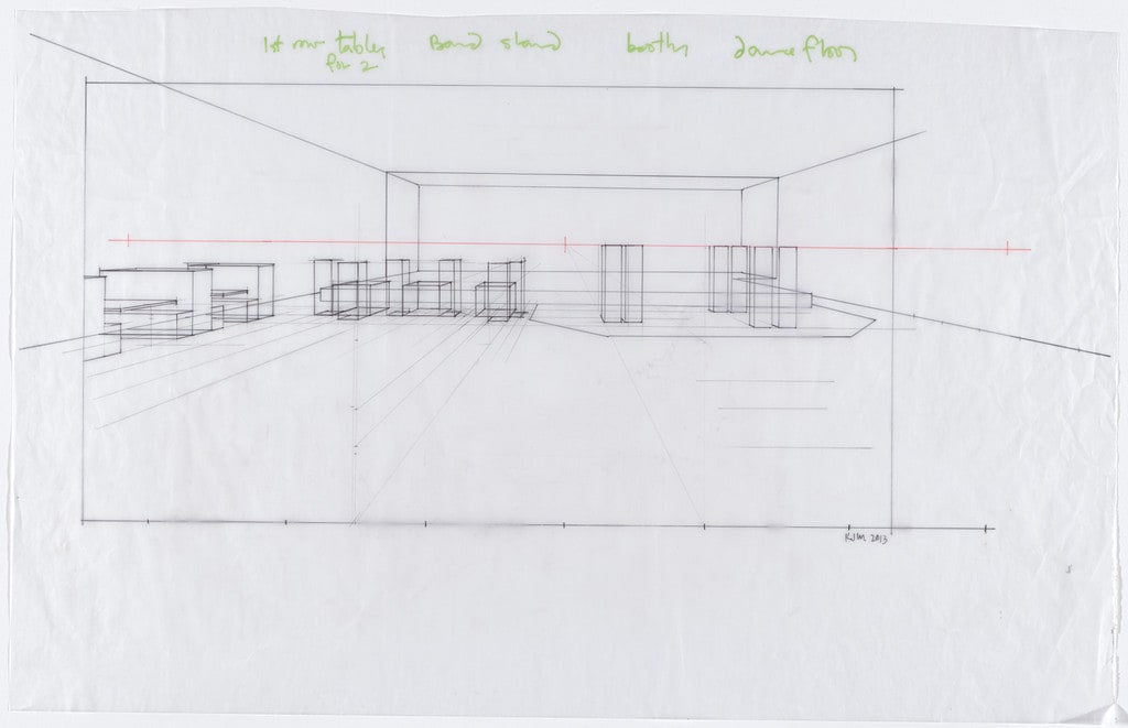 1st Row Tables for 2. Study for Untitled (Club Scene)