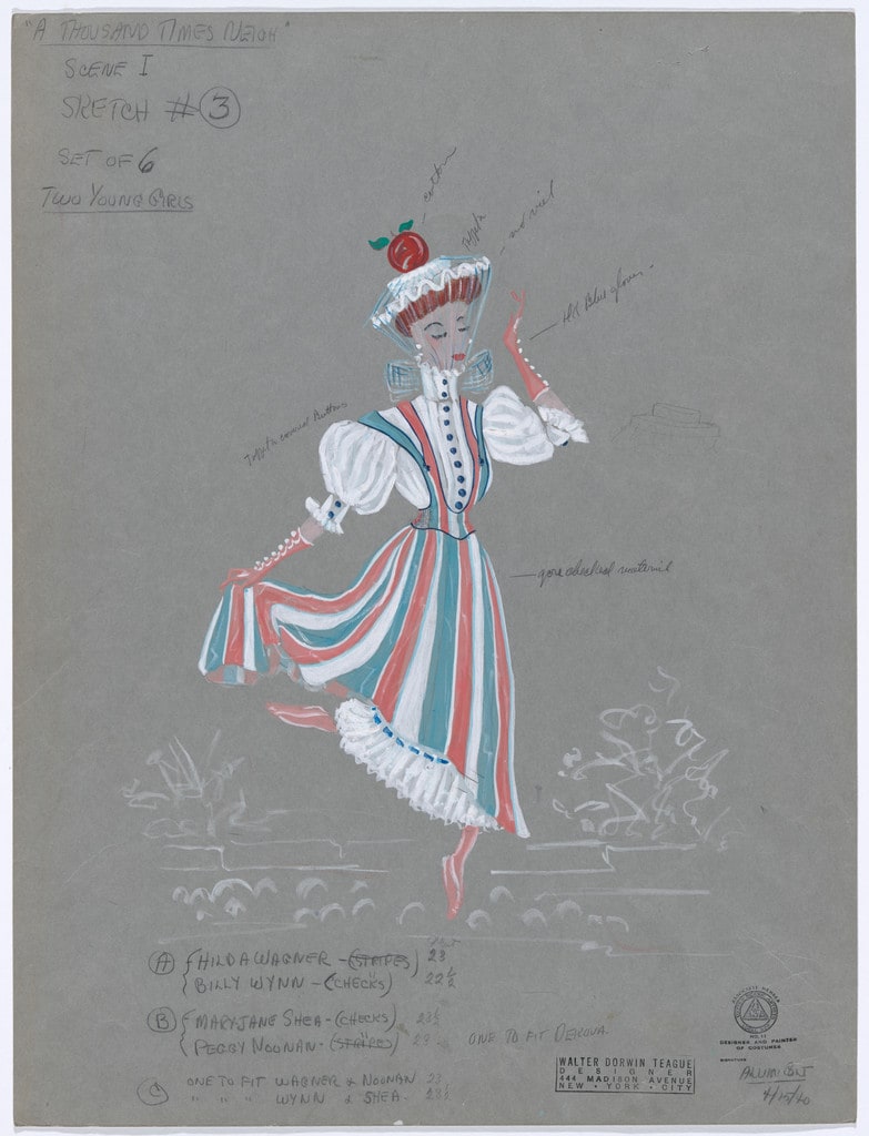 Two Young Girls. Costume design for the ballet A Thousand Times Neigh