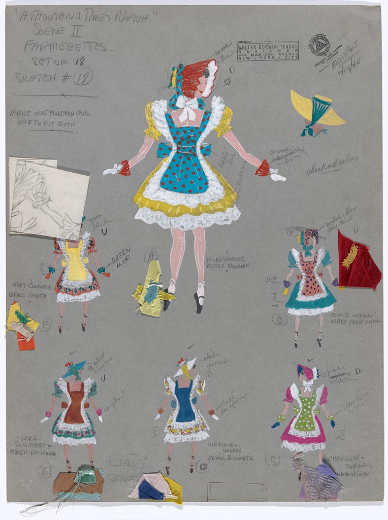 Farmerettes. Costume design for the ballet A Thousand Times Neigh