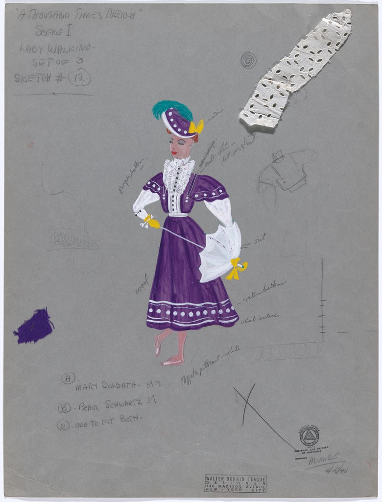 Lady Walking. Costume design for the ballet A Thousand Times Neigh