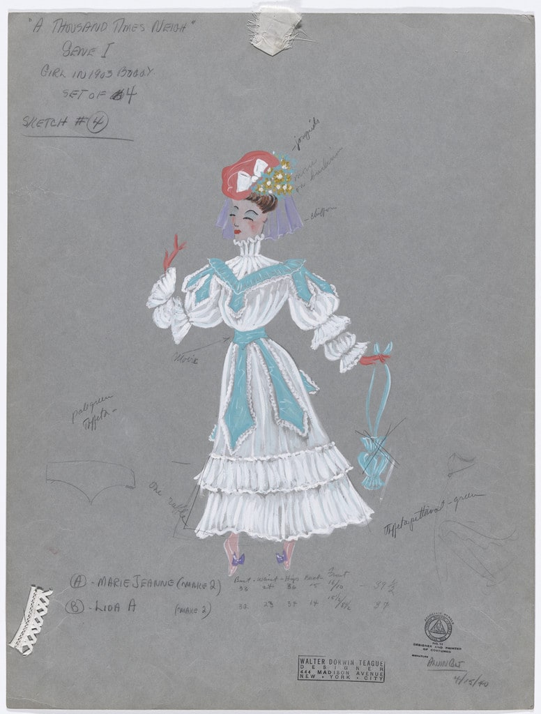 Girl in 1903 Buggy. Costume design for the ballet A Thousand Times Neigh