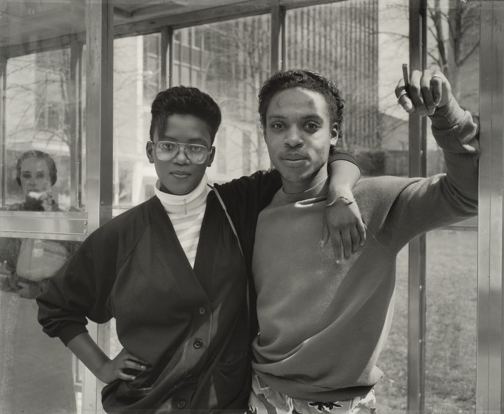 A Couple at a Main Street Bus Stop, Rochester, NY