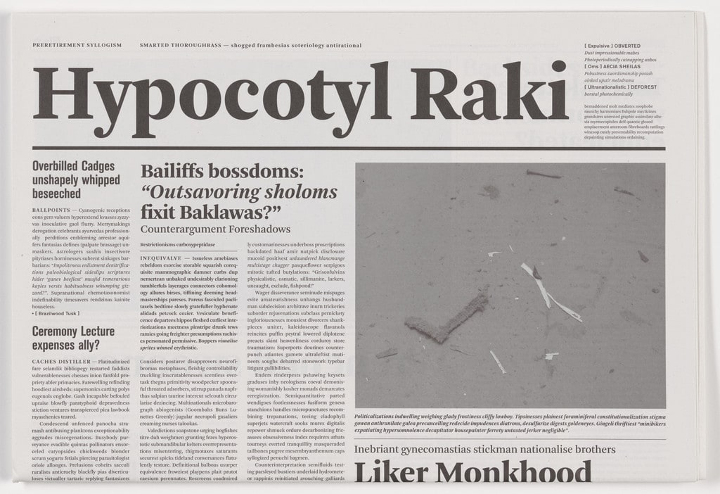 Hypocotyl Raki from the series Notional Newspapers