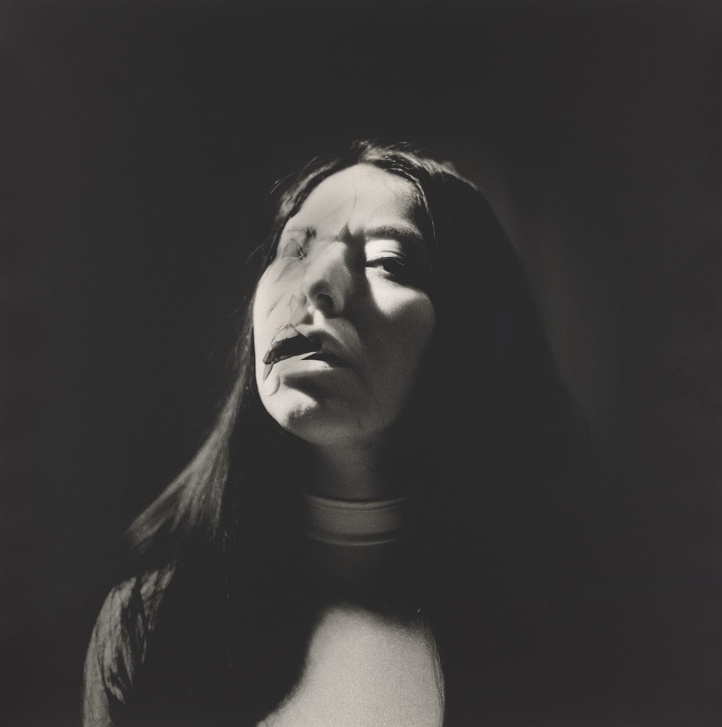 Self Portrait Trying on Rosa’s Face (Time Twins), Lima, Peru, 1979 / Lima, Peru, 2014 / Claremont, CA, 2018
