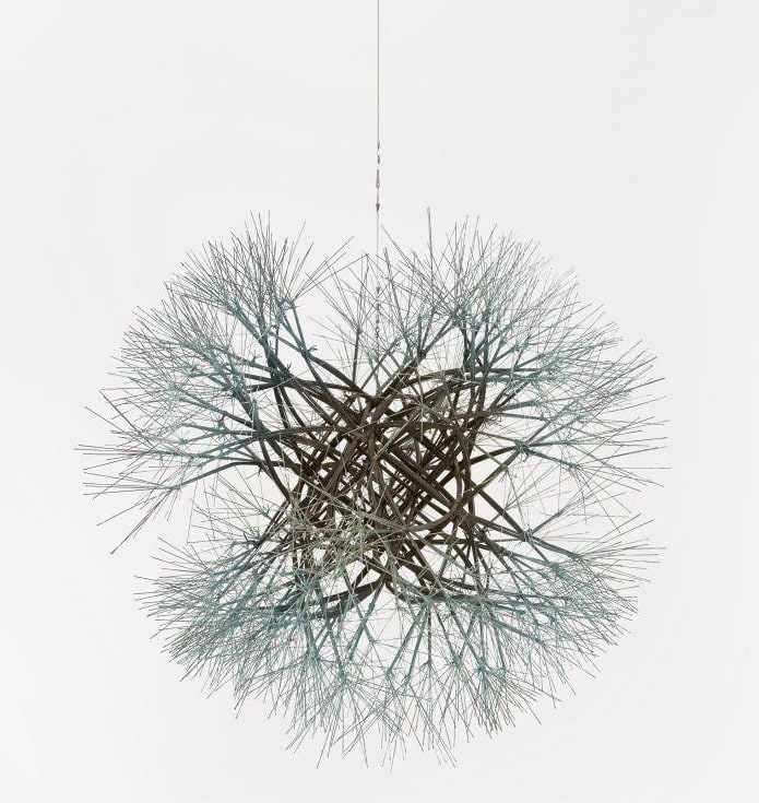 Untitled (S.043, Hanging Tied-Wire, Cubed Open-Center, Multi-Branched Form Based on Nature)