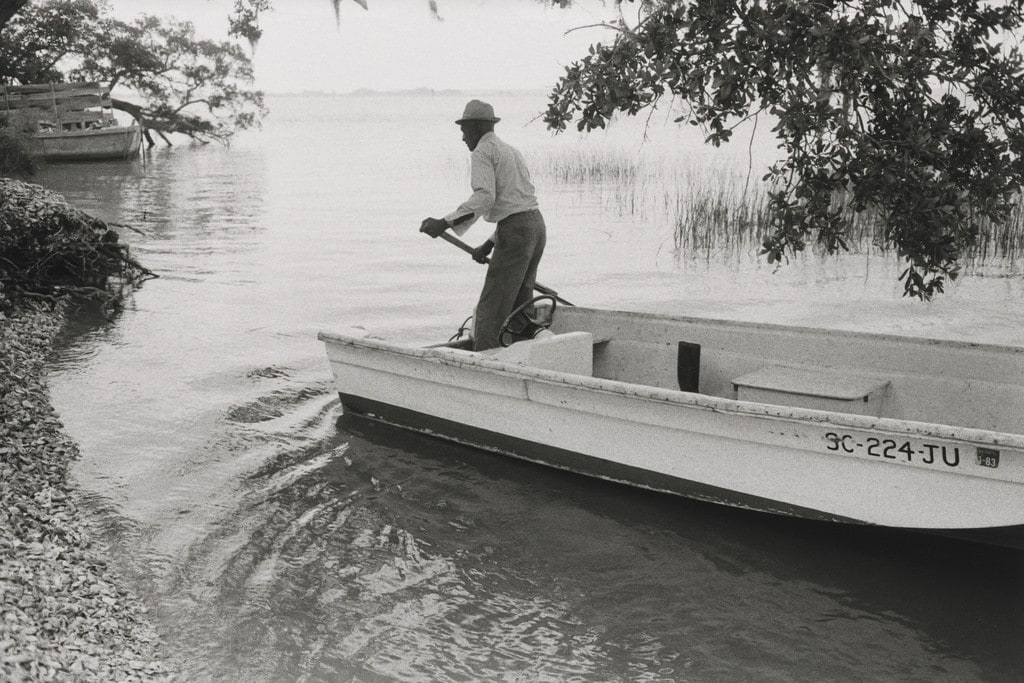 Jake with his Boat Arriving on Daufuskie’s Shore, Daufuskie Island, South Carolina,