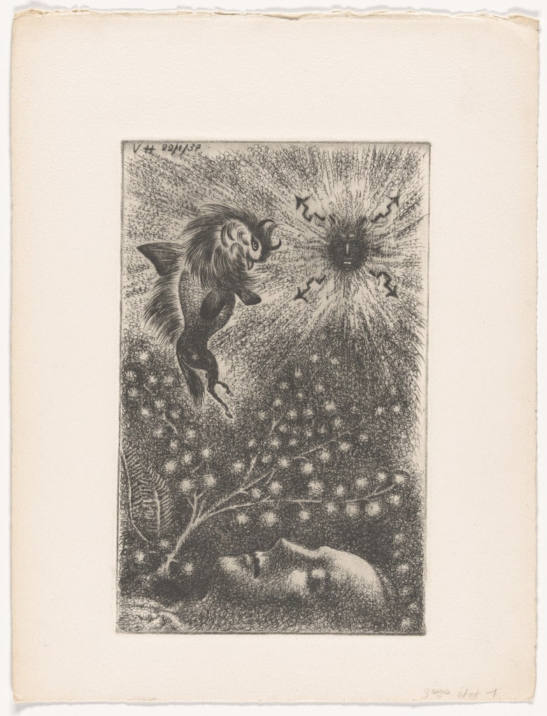Untitled from the illustrated book Les animaux et leurs hommes: Les hommes et leurs animaux by Paul Éluard