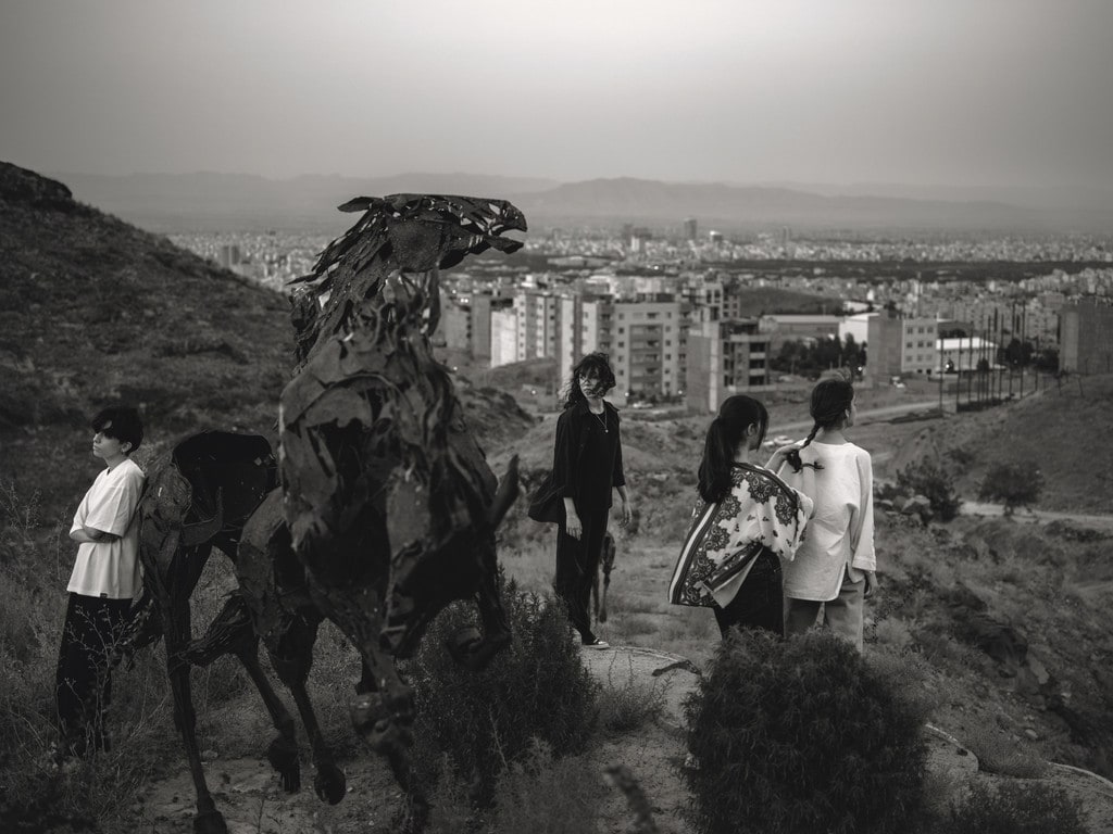 Untitled (girls and the horse sculpture)