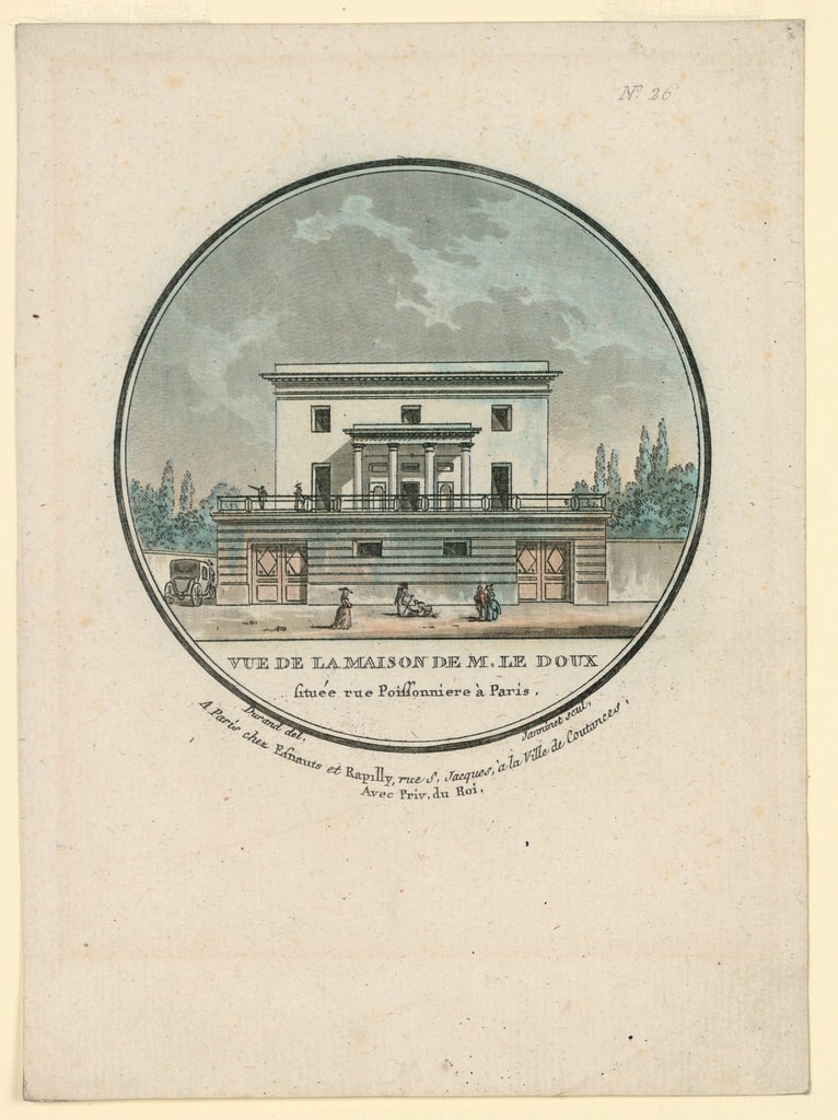 Print, Vue de la Maison de M. Le Doux (View of Mr. Le Doux's House), 1787–92